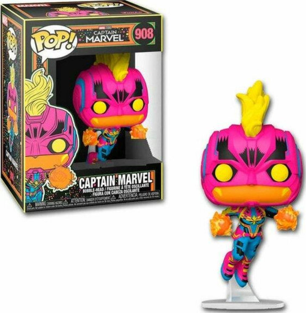 Φιγούρα Funko POP! Marvel – Captain Marvel (Black Light) #908 (Exclusive)