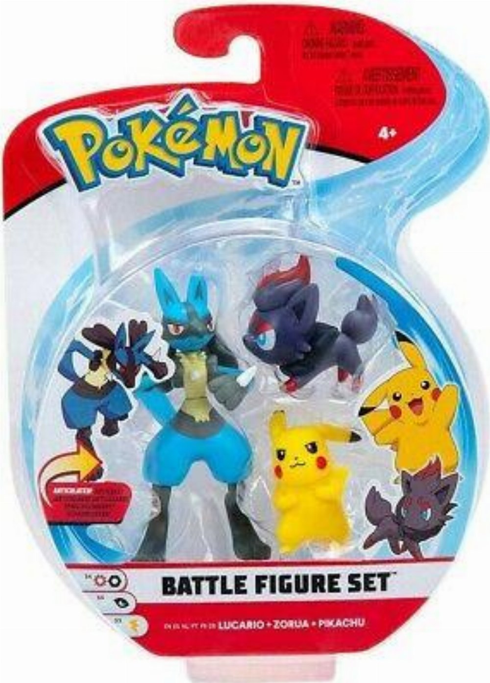 Pokemon – Lucario, Zorua & Pikachu 3-Pack Battle Figures (8cm)