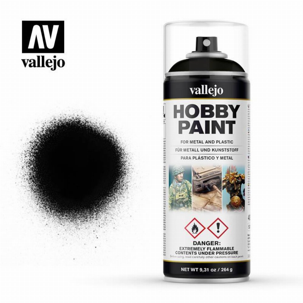 Vallejo Spray – Black Χρώμα Μοντελισμού (400ml)