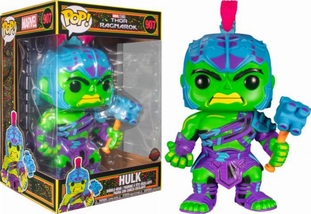 Φιγούρα Funko POP! Marvel: Thor Ragnarok – Hulk (Black Light) #907 Jumbosized (Exclusive)