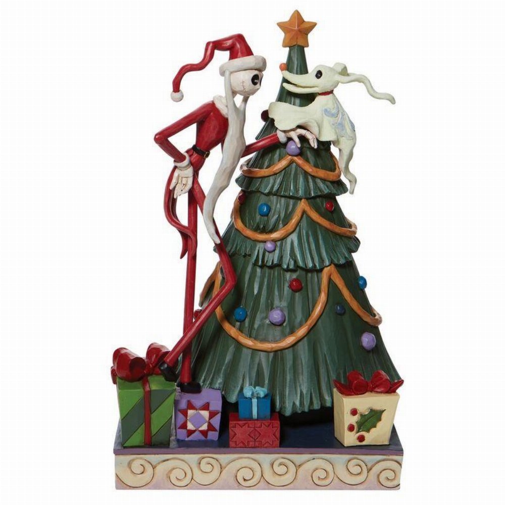 Nightmare Before Christmas: Enesco – Santa Jack with Zero by Tree Φιγούρα Αγαλματίδιο (25cm)