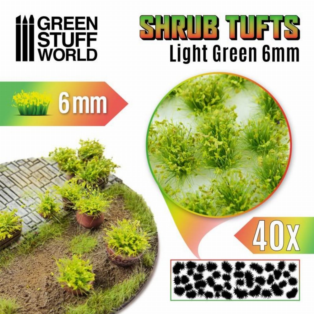 Green Stuff World – Shrubs Tufts (Light Green)
