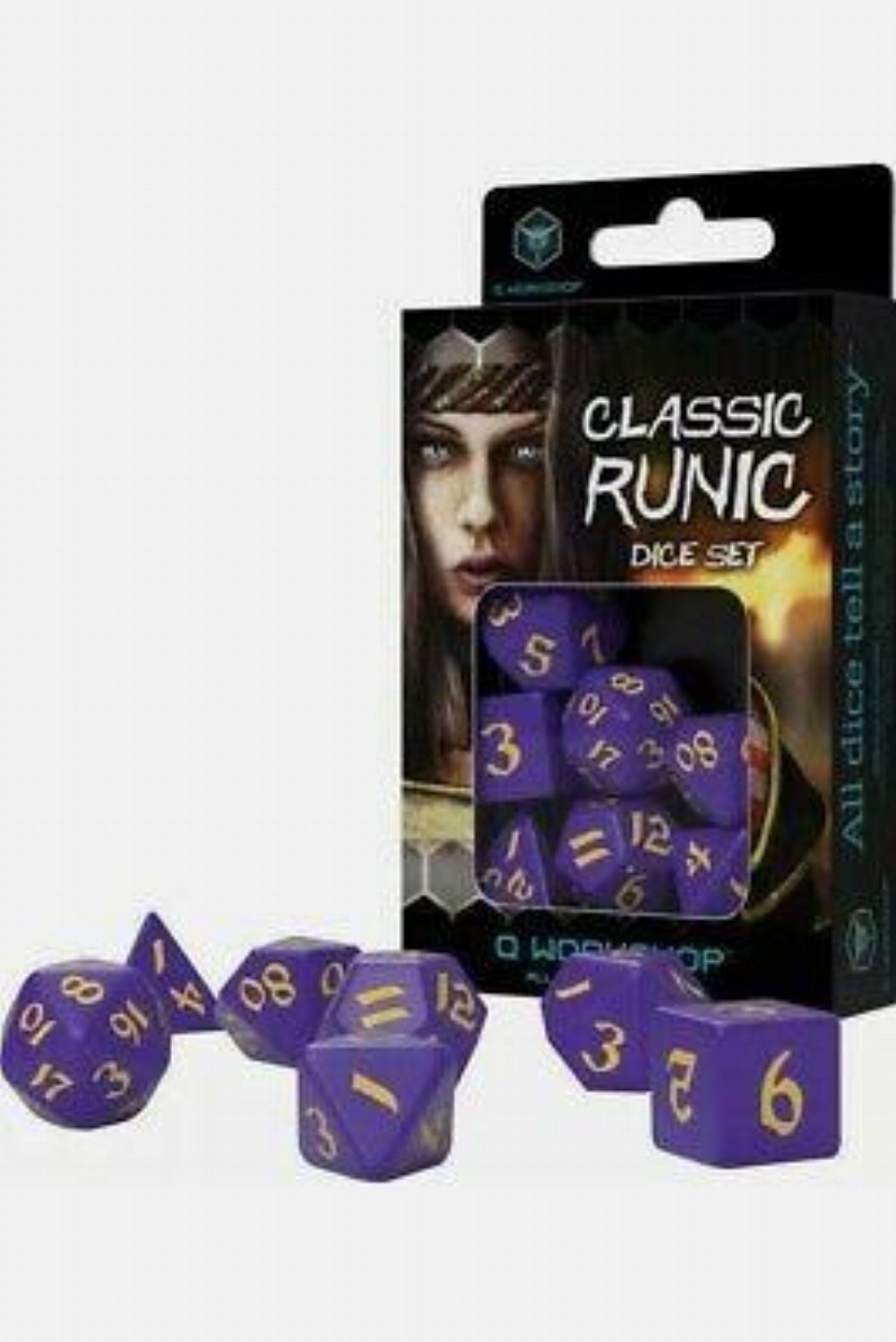 Σετ Ζάρια – Classic Runic Dice Set – Purple and Yellow