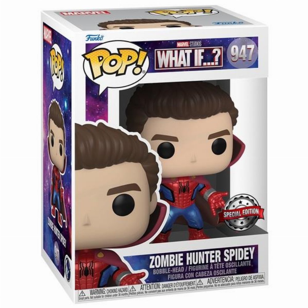 Φιγούρα Funko POP! Marvel: What If – Zombie Hunter Spidey Unmasked (Metallic) #947 (Exclusive)