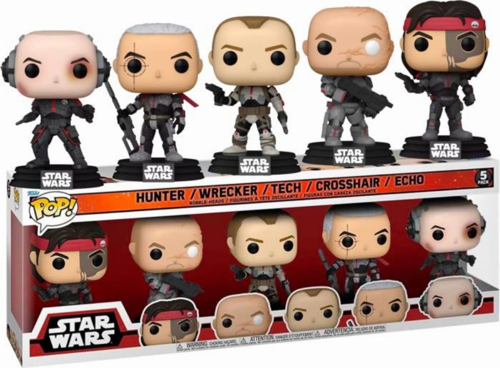 Φιγούρες Funko POP! Star Wars – Hunter, Wrecker, Tech, Crosshair, Echo 5-Packs (Exclusive)