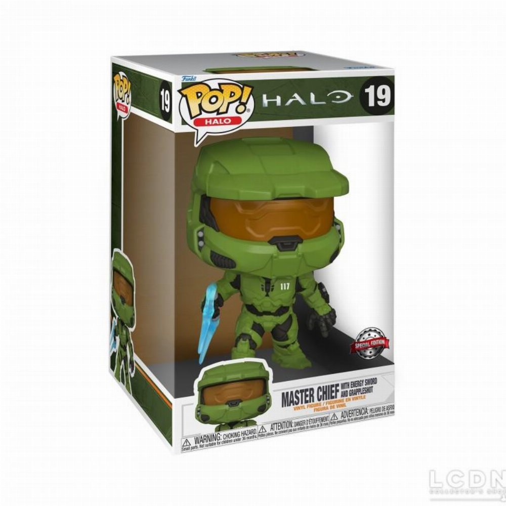 Φιγούρα Funko POP! Halo Infinite – Master Chief with Energy Sword and Grappleshot #19 Jumbosized (Exclusive)