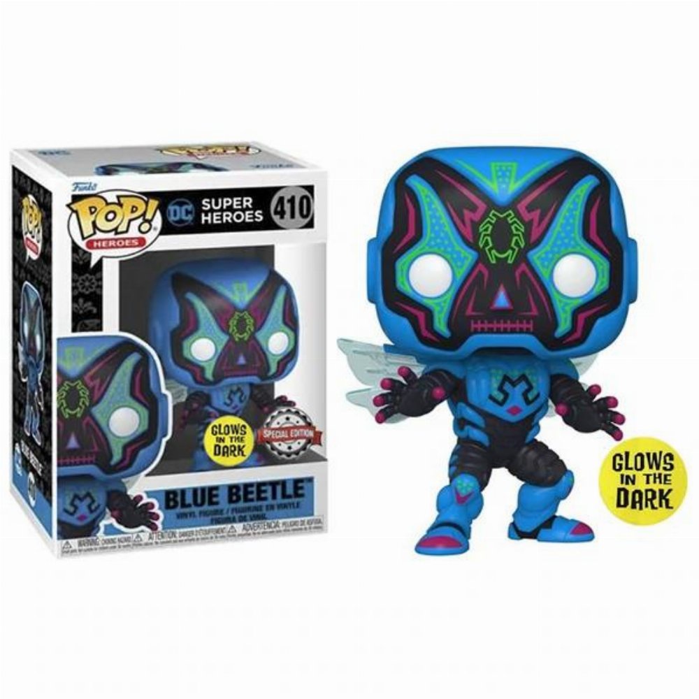 Φιγούρα Funko POP! DC Heroes: Dia De Los DC – Blue Beetle (GITD) #410 (Exclusive)