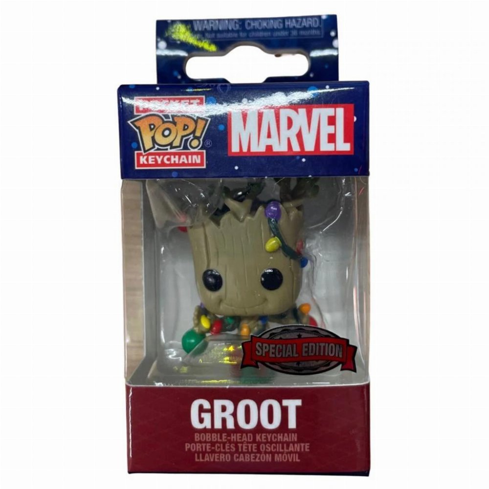 Funko Pocket POP! Keychain Marvel – Holiday Groot Figure (Exclusive)