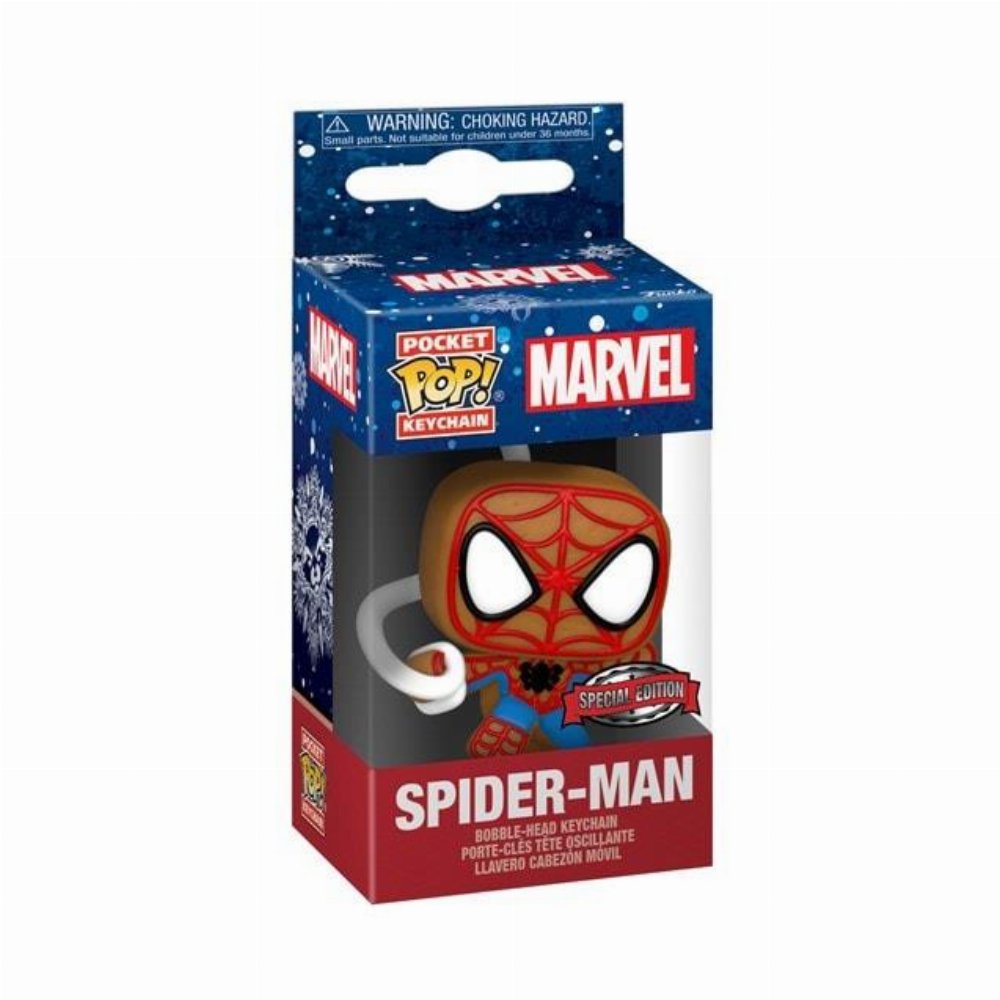 Funko Pocket POP! Μπρελόκ Marvel – Holiday Spider-Man Φιγούρα (Exclusive)