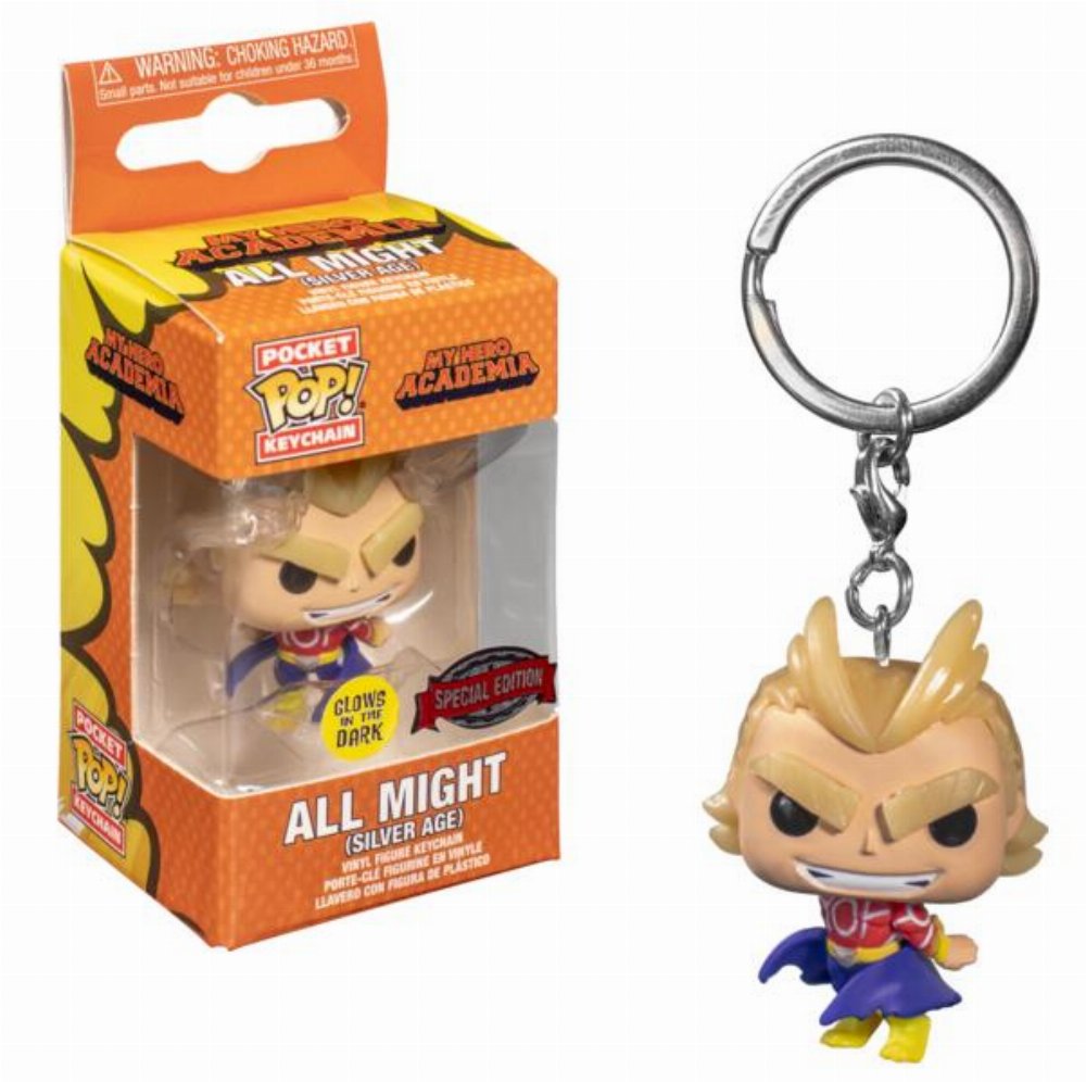 Funko Pocket POP! Keychain My Hero Academia – Silver Age All Might (GITD) Figure (Exclusive)