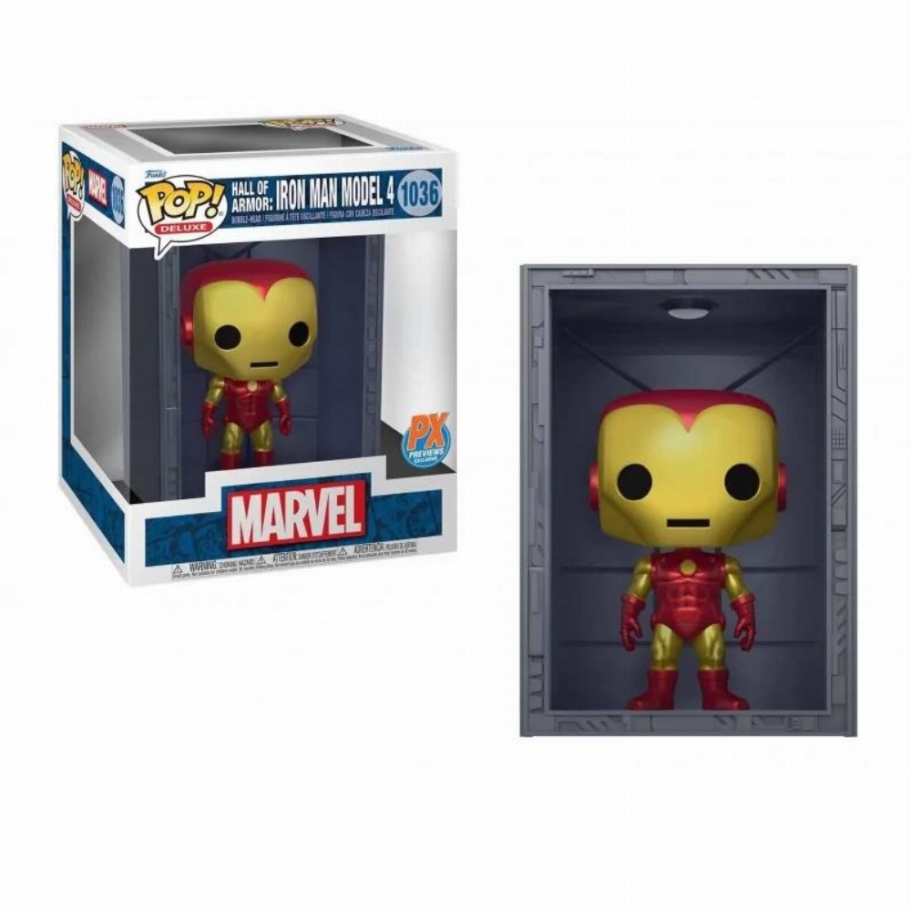 Φιγούρα Funko POP! Deluxe: Hall of Armor - Iron Man Model 4 (Metallic) #1036 (Exclusive)