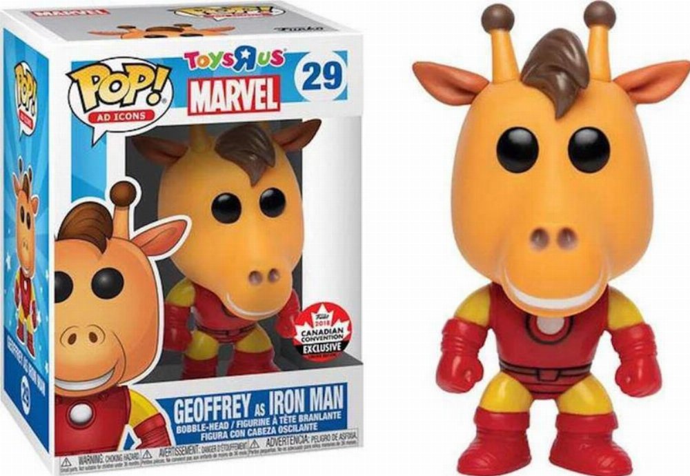 Φιγούρα Funko POP! AD Icons: ToysRus Marvel – Geoffrey vs Iron Man #29 (2018 Canadian Convention Sticker)