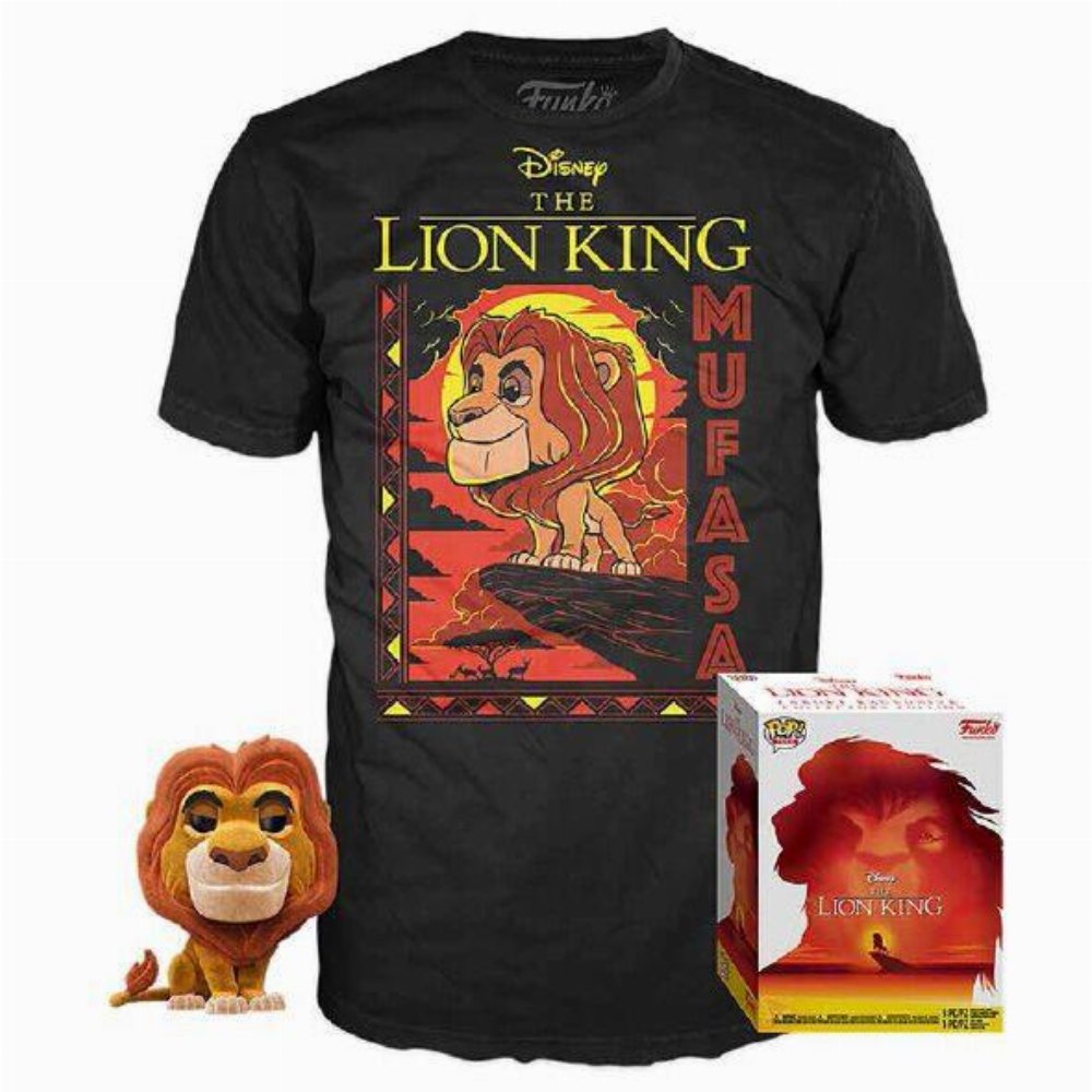 Συλλεκτικό Funko Box: Lion King – Mufasa (Flocked) Funko POP! with T-Shirt (S)