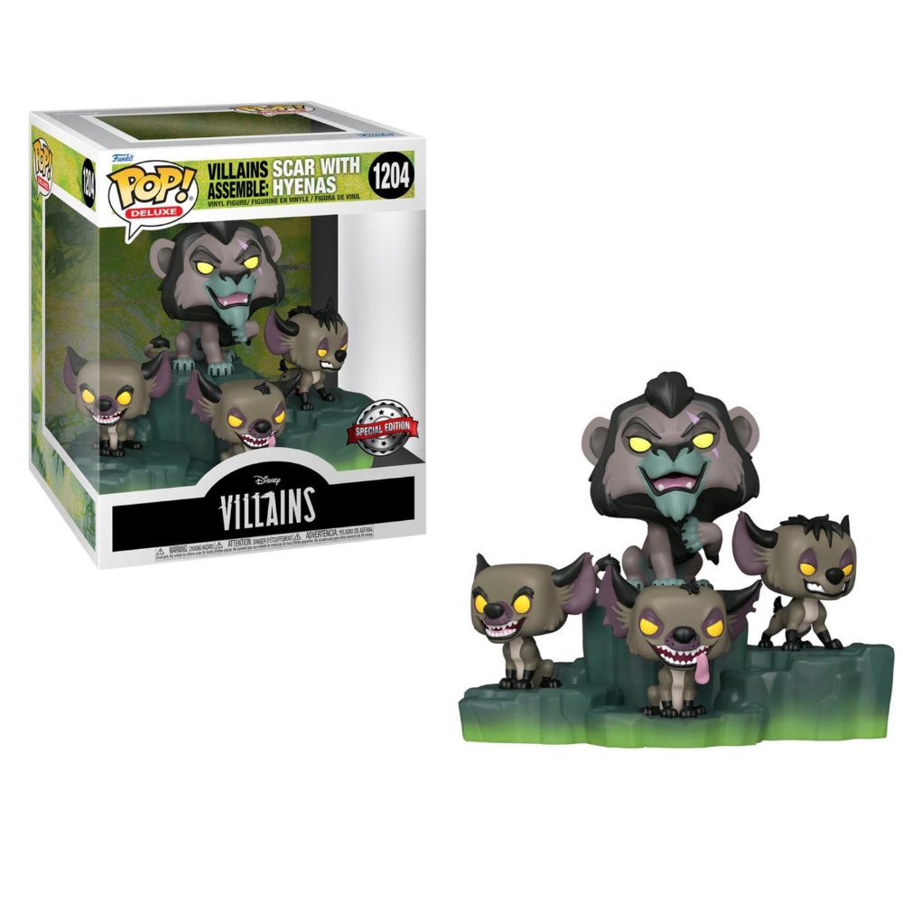 Φιγούρα Funko POP! Deluxe: Disney Villains Assemble – Scar with Hyenas #1204 (Exclusive)