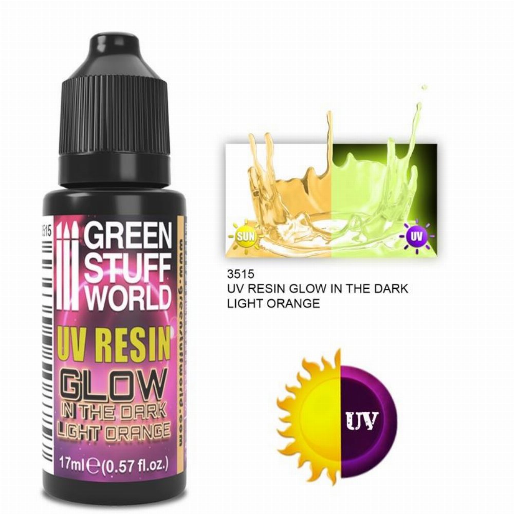 Green Stuff World – Glow in the Dark UV Resin/Light Orange (17ml)