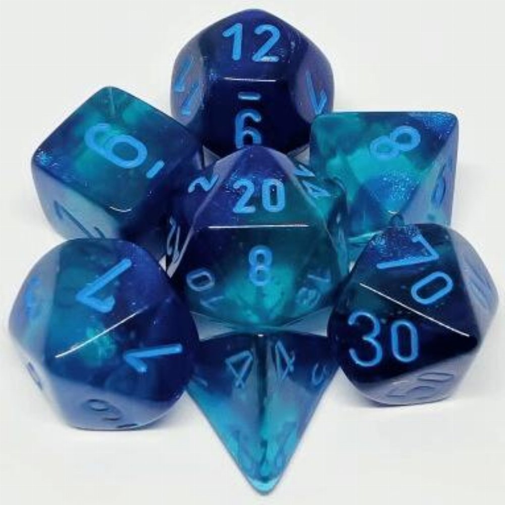 Σετ Ζάρια – 7 Dice Set Gemini Polyhedral Blue with Light Blue