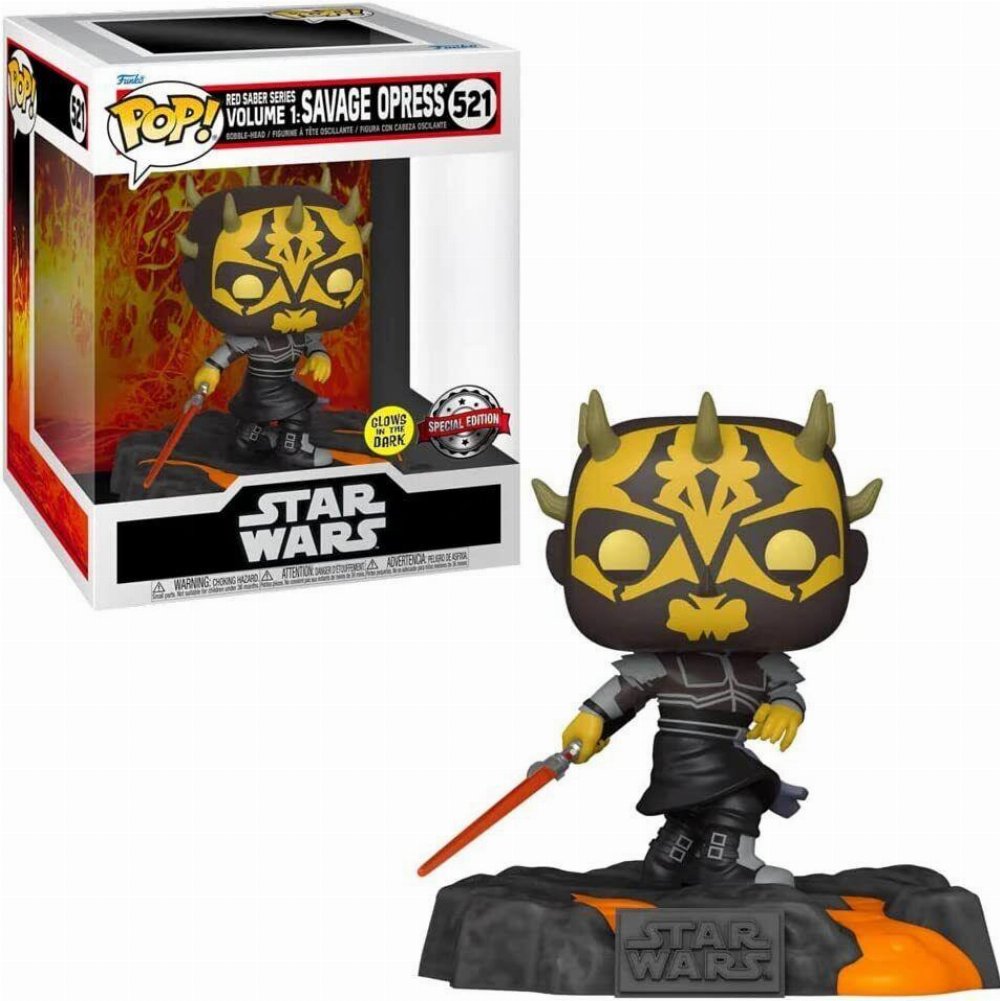Φιγούρα Funko POP! Star Wars: Red Saber Collection – Darth Savage Opress (GITD) #521 (Exclusive)