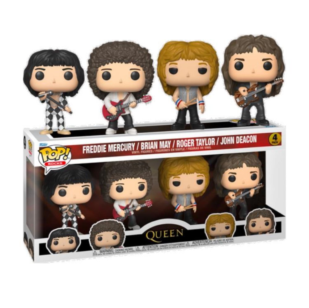 Φιγούρες Funko POP! Rocks: Queen – Freddie Mercury, Brian May, Roger Taylor & John Deacon 4-Pack (Exclusive)