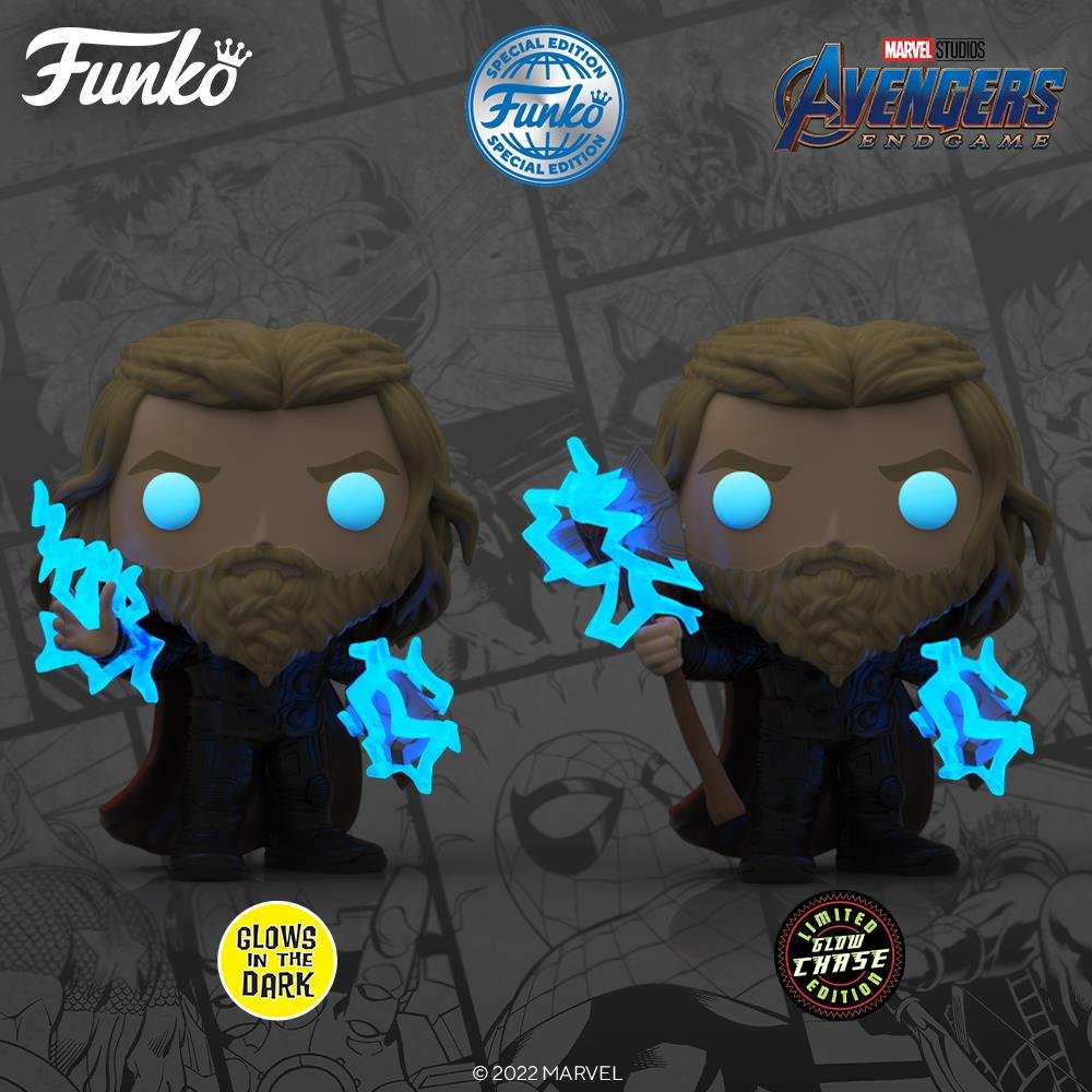 Φιγούρα Funko POP! Bundle of 2: Φιγούρα Funko POP! Avengers: Endgame – Thor with Thunder (GITD) and Thor with Stormbreaker (GITD Chase) #1117 (Exclusive)