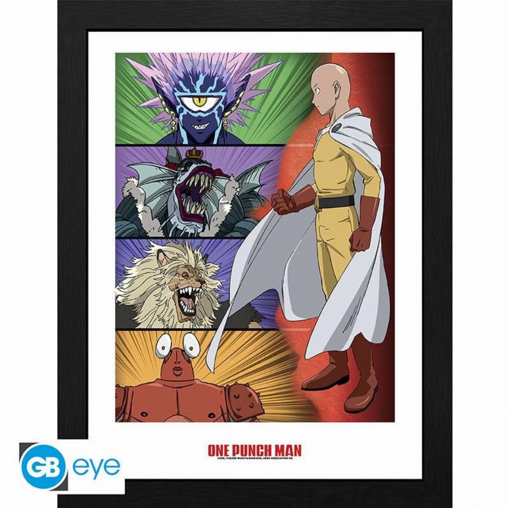 One Punch Man – Ranking of Villains Αφίσα σε Ξύλινη Κορνίζα (31x41cm)