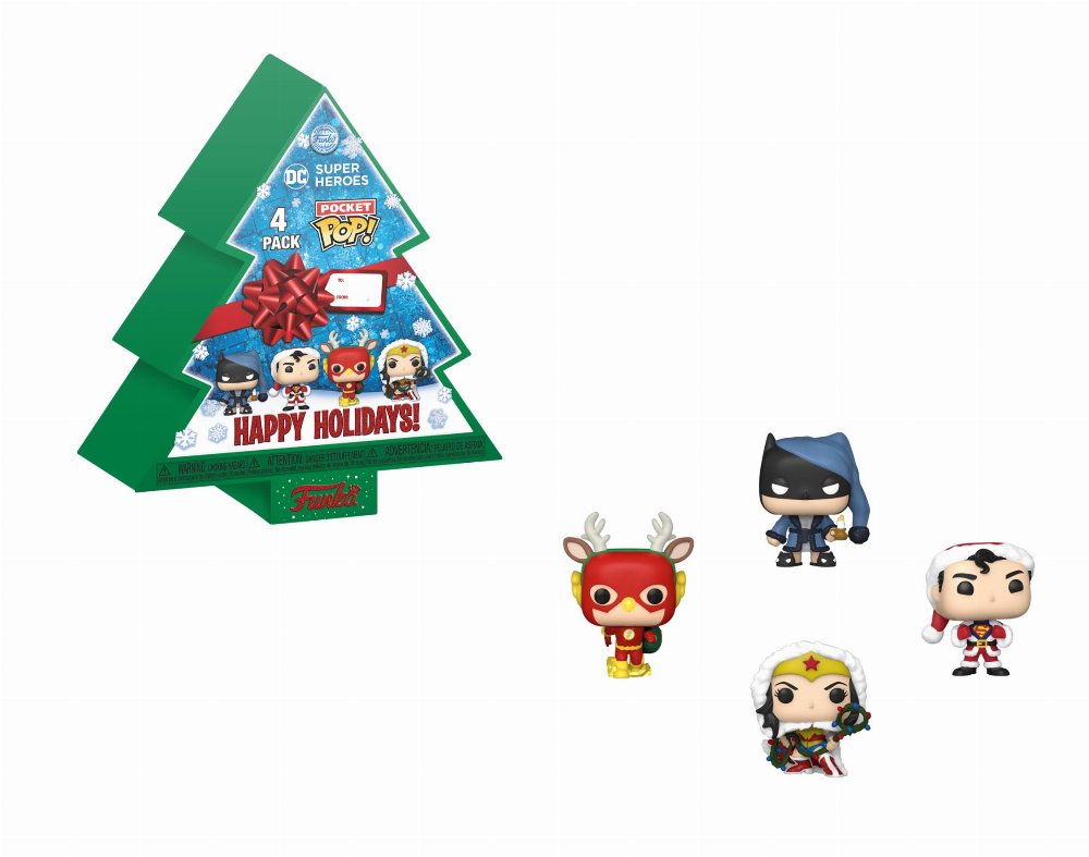 Funko Pocket POP! DC Heroes: Holiday – Christmas Tree 4-Pack Φιγούρες (Exclusive)