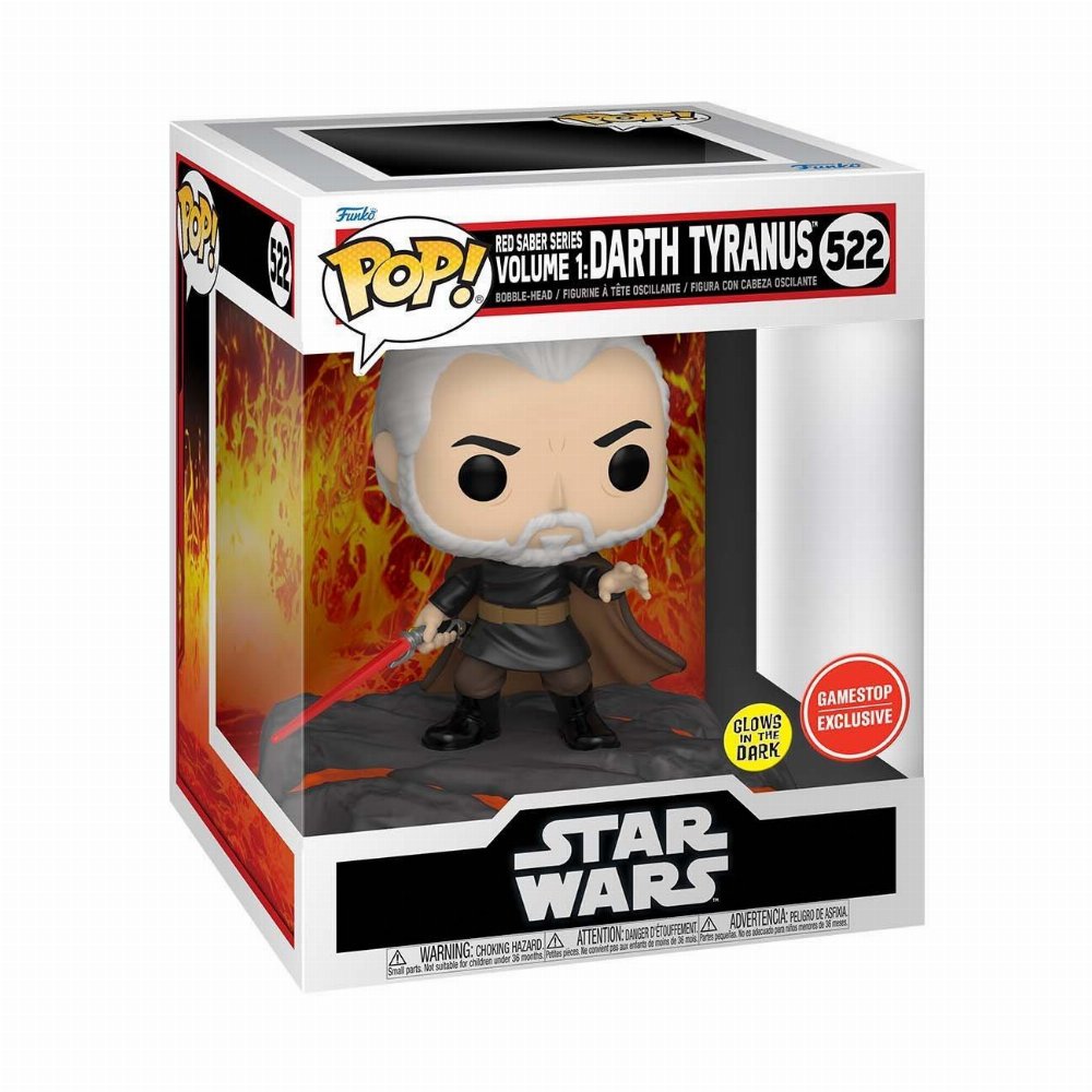 Φιγούρα Funko POP! Star Wars: Red Saber Collection – Darth Tyranus (GITD) #522 (Exclusive)