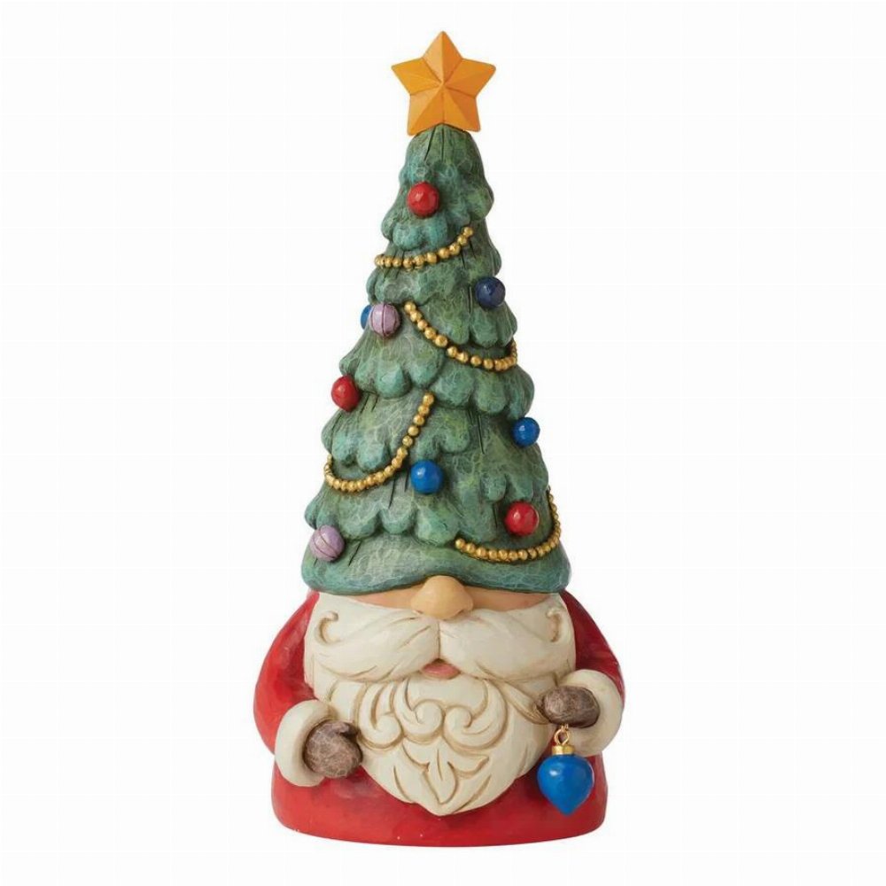 Jim Shore: Enesco – Gnome with illuminated Christmas Tree Φιγούρα Αγαλματίδιο (23cm)