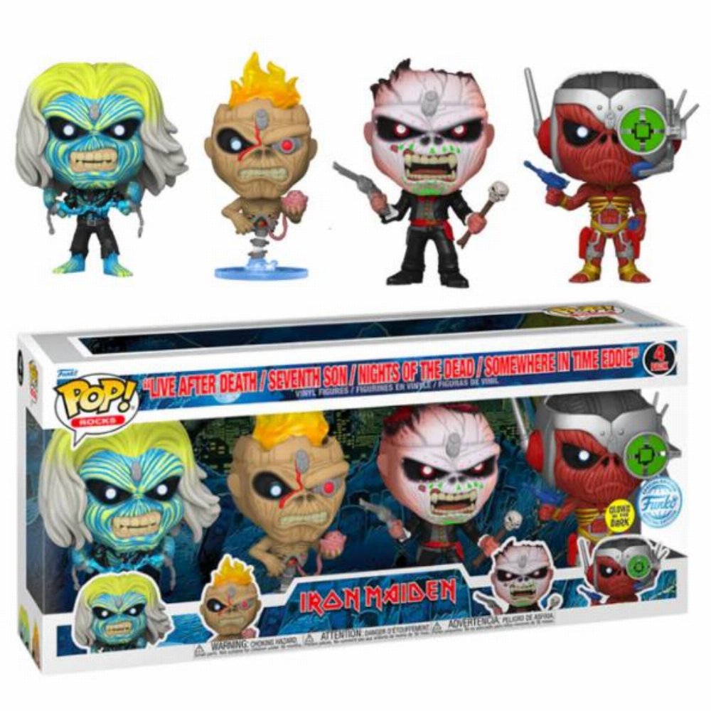Φιγούρες Funko POP! Iron Maiden – Live After Death, Seventh Son, Nights of the Dead & Somewhere in Time Eddies (GITD) 4-Pack (Exclusive)