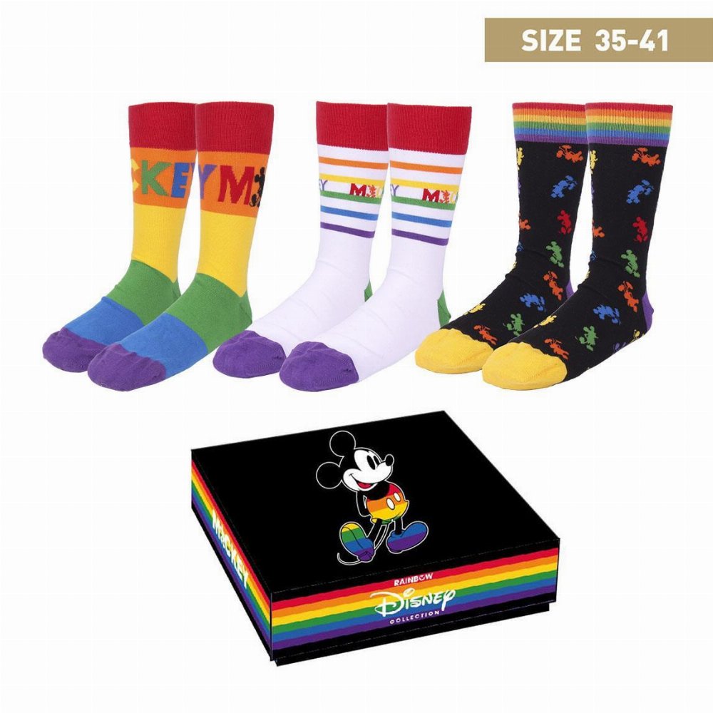 Disney – Rainbow Pride Mickey 3-Pack Κάλτσες (Μέγεθος 35-41)