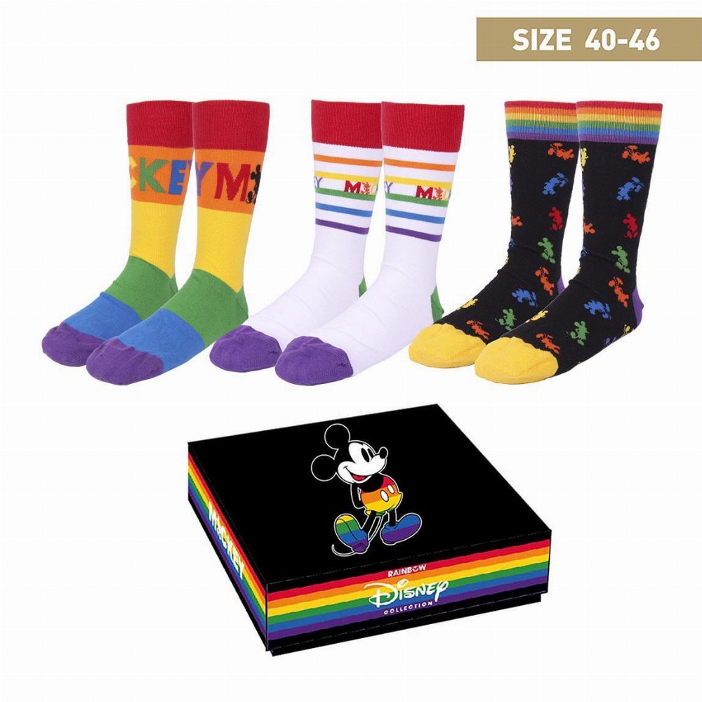 Disney – Rainbow Pride Mickey 3-Pack Κάλτσες (Μέγεθος 40-46)