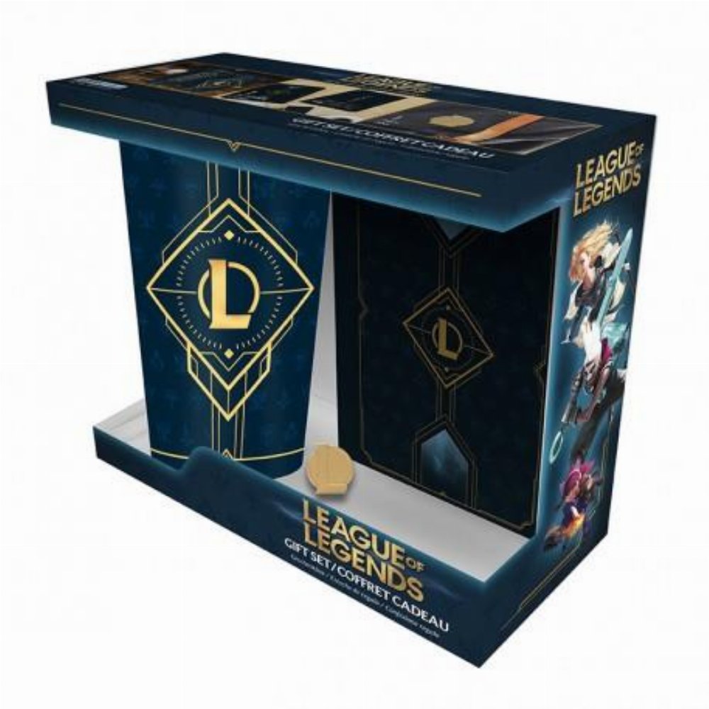 League of Legends – Hextech Logo Σετ Δώρου (Glass, Notebook, Pin)