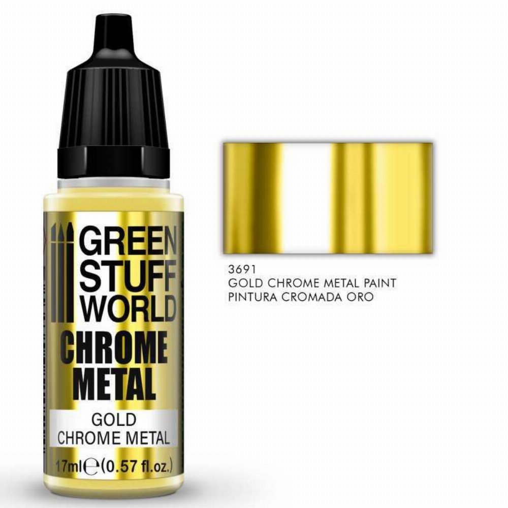 Green Stuff World Metallic Paint – Chrome Gold Χρώμα Μοντελισμού (17ml)