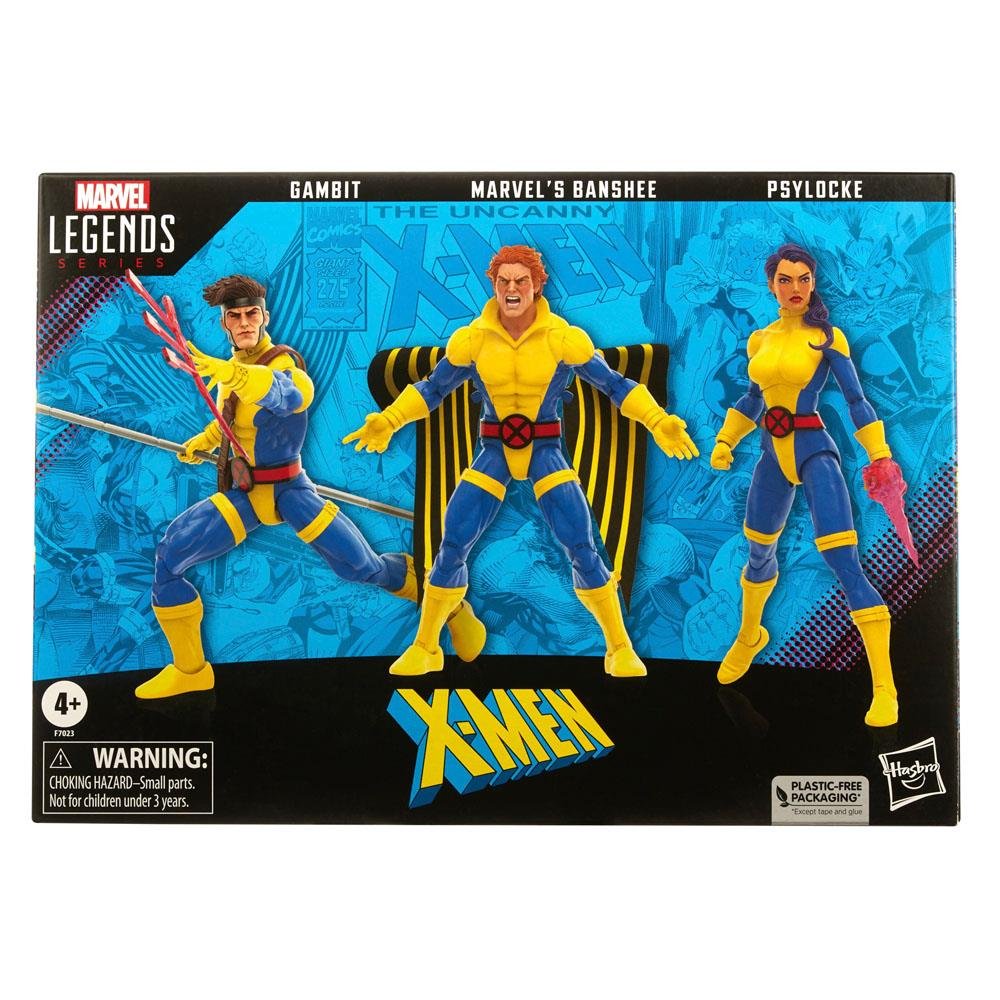 Marvel Legends: X-Men – Gambit, Marvel’s Banshee & Psylocke (60th Anniversary) 3-Pack Φιγούρες Δράσης (15cm)