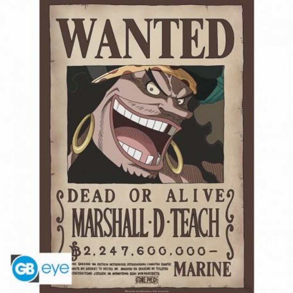 One Piece – Wanted Blackbeard Αυθεντική Αφίσα (52x38cm)