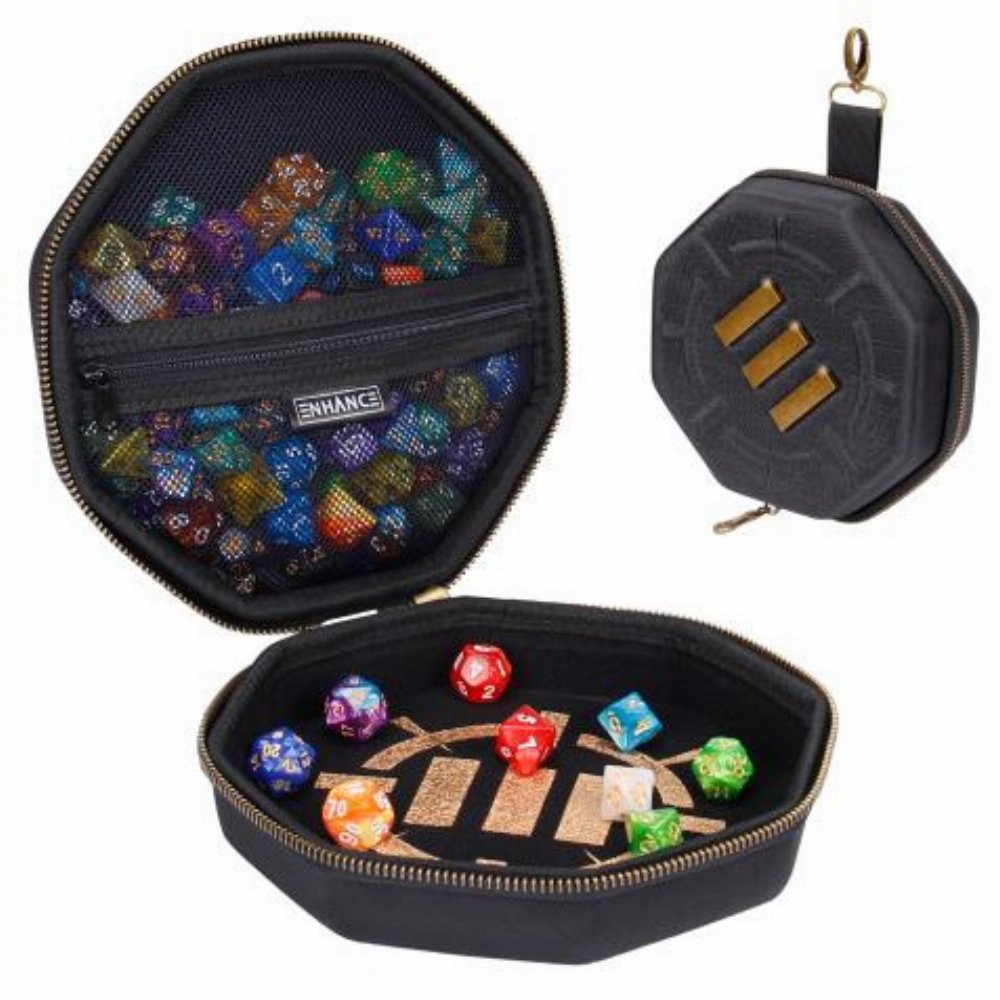 Enhance Gaming Dice Case & Rolling Tray – Black