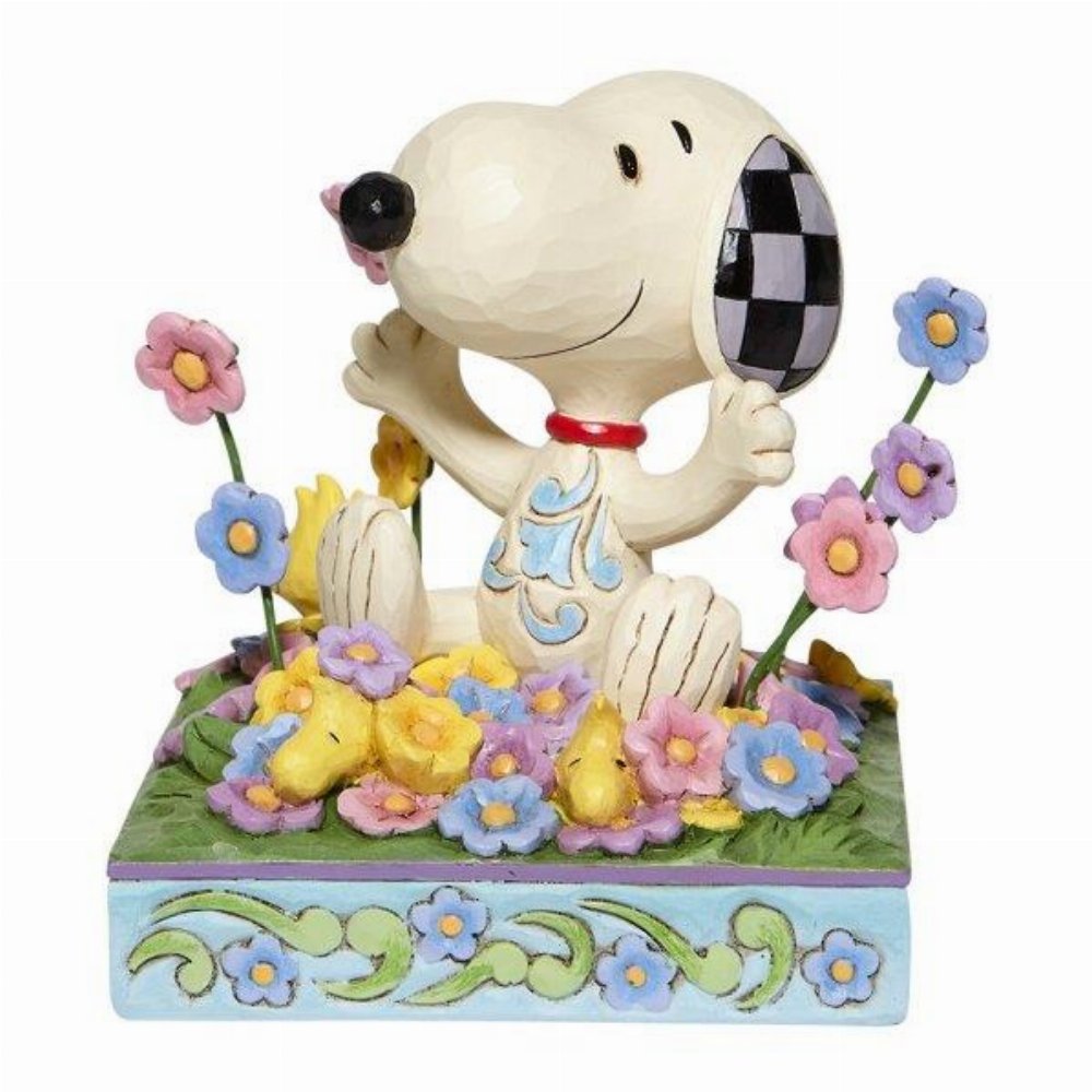 Snoopy: Enesco – Snoopy in bed of Flowers by Jim Shore Φιγούρα Αγαλματίδιο (11cm)