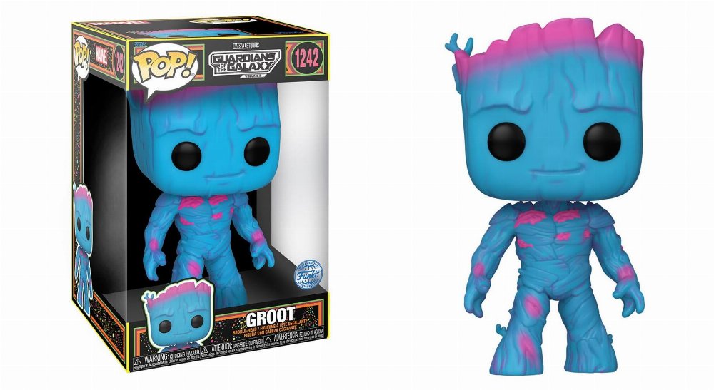 Φιγούρα Funko POP! Marvel: Guardians of the Galaxy – Groot (Black Light) #1242 Jumbosized (Exclusive)
