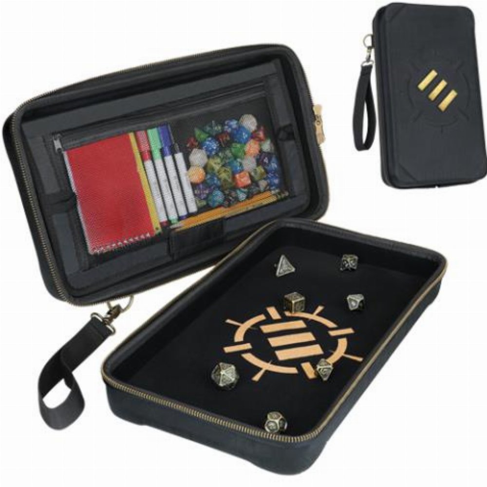 Enhance Gaming Dice Organizer Case & Rolling Tray – Black