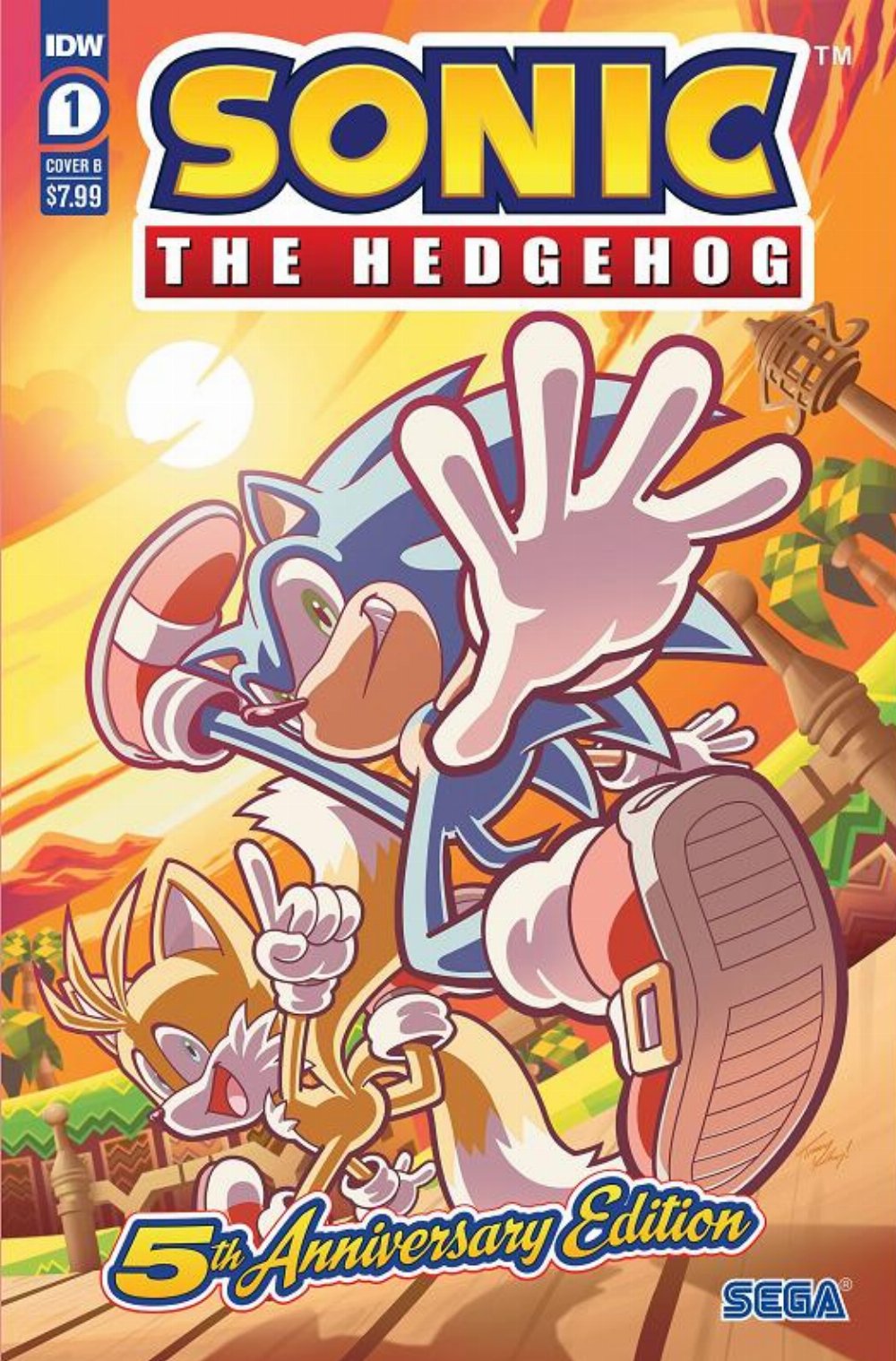 Τεύχος Κόμικ Sonic The Hedgehog #1 5th Anniversary Edition Cover B
