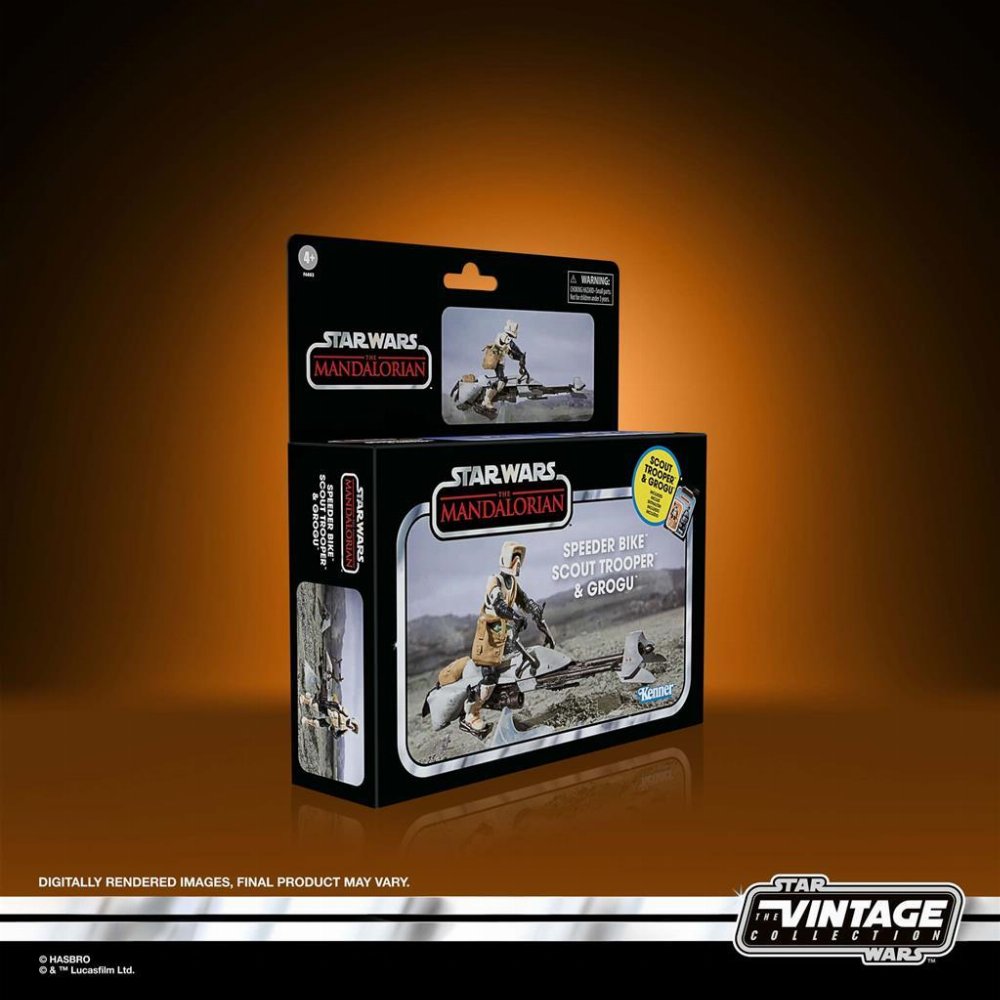 Star Wars: Vintage Collection – Speeder Bike Scout Trooper & Grogu 2-Pack Φιγούρες Δράσης (15cm)