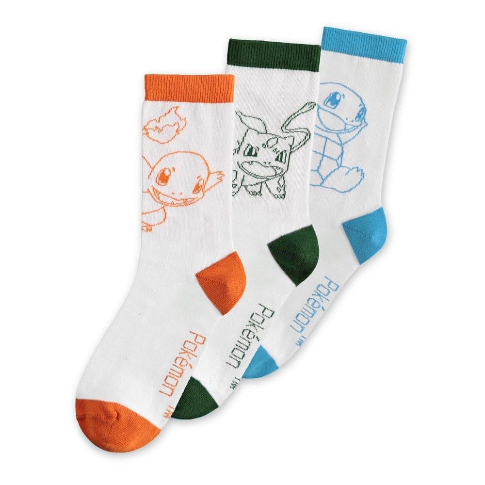 Pokemon – Charmander, Bulbasaur, Squirtle 3-Pack Κάλτσες (Μέγεθος 39-42)