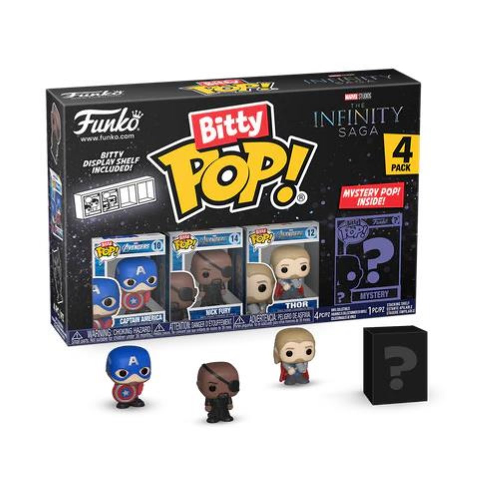 Funko Bitty POP! Marvel – Captain America, Nick Fury, Thor & Chase Mystery 4-Pack Φιγούρες