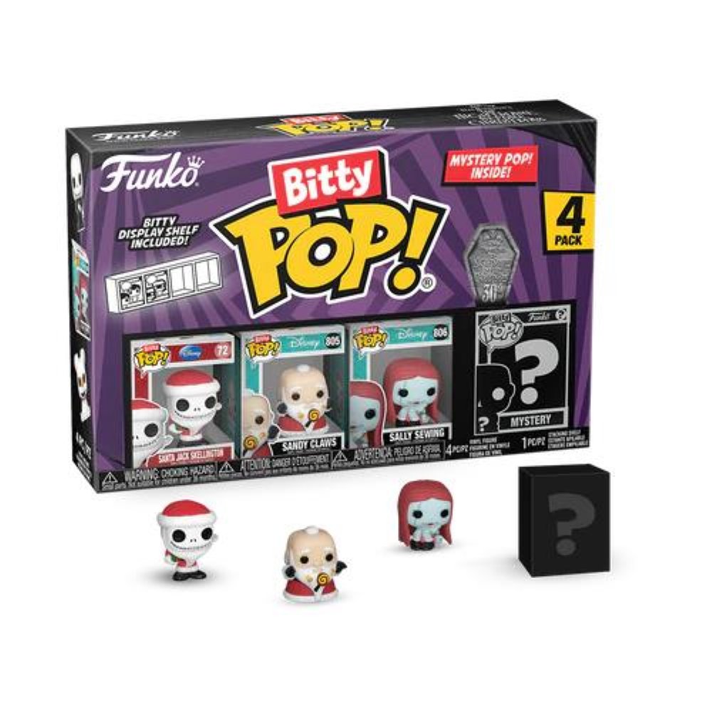 Funko Bitty POP! Disney: Nightmare Before Christmas – Santa Jack Skellington, Sandy Claws, Sally Sewing & Chase Mystery 4-Pack Φιγούρες