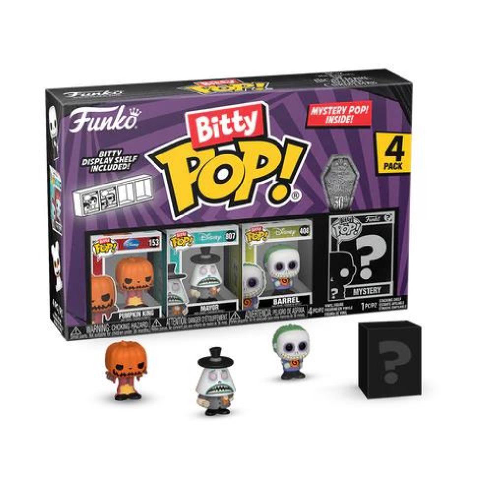 Funko Bitty POP! Disney: Nightmare Before Christmas – Pumpkin King, Mayor, Barrel & Chase Mystery 4-Pack Φιγούρες
