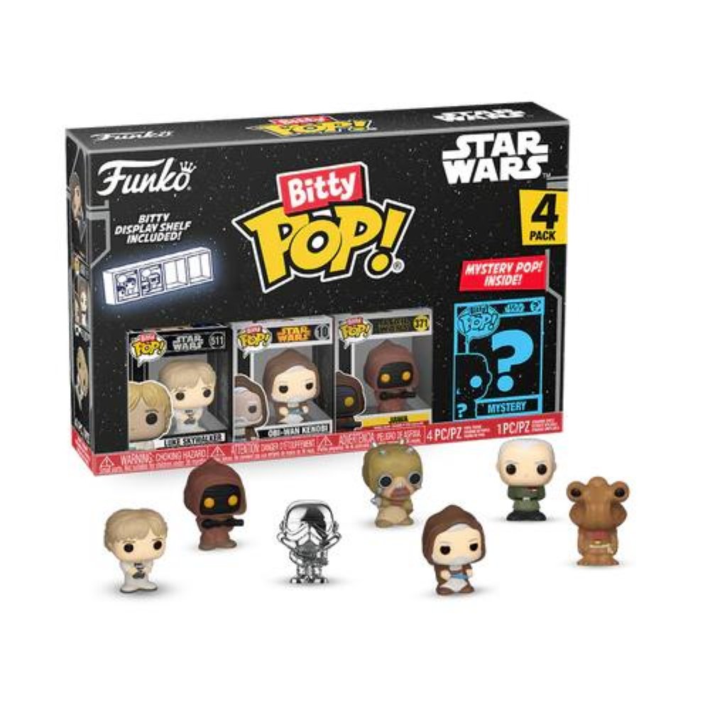 Funko Bitty POP! Star Wars – Luke Skywalker, Obi-Wan Kenobi, Jawa & Chase Mystery 4-Pack Φιγούρες