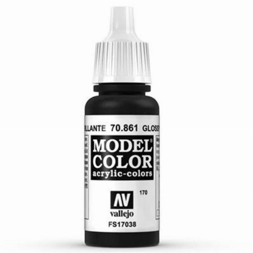 Vallejo Model Color - Gloss Black Χρώμα Μοντελισμού (18ml)
