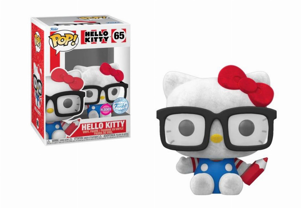 Φιγούρα Funko POP! Sanrio: Hello Kitty – Nerd Hello Kitty (Flocked) #65 (Exclusive)