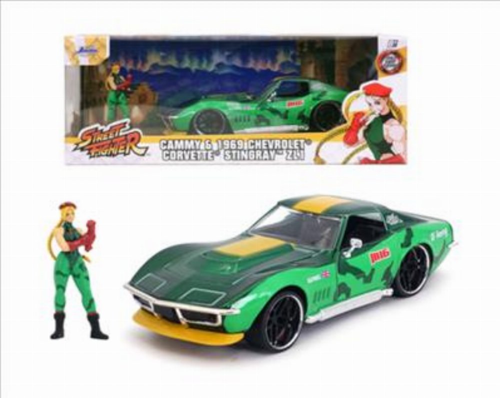 Street Fighter – Cammy & 1969 Chevrolet Corvette Stingray ZL1 Κλίμακας 1/24 Diecast Model