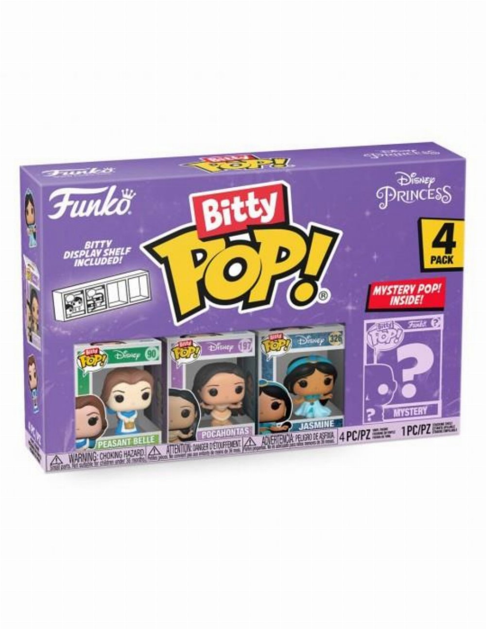 Funko Bitty POP! Disney – Peasant Belle, Pocahontas, Jasmine & Chase Mystery 4-Pack Φιγούρες