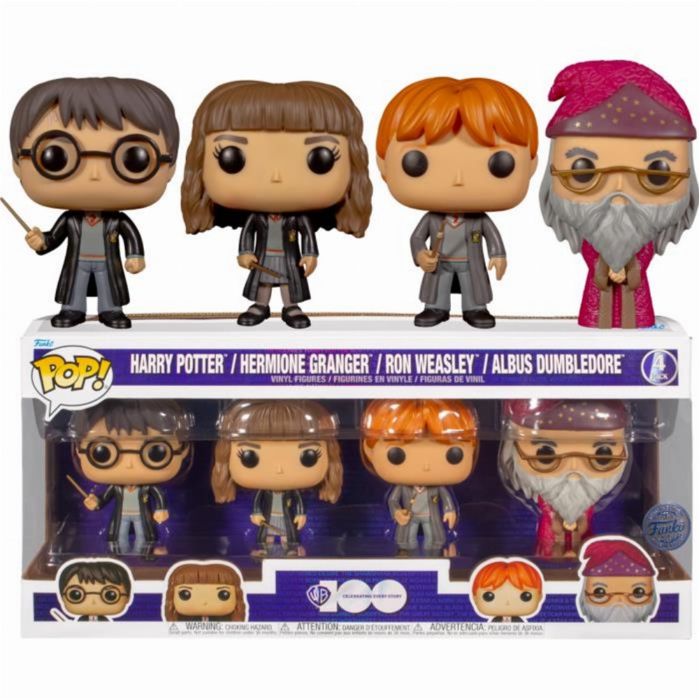 Φιγούρες Funko POP! Harry Potter – Harry Potter, Hermione Granger, Ron Weasley, Albus Dumbledore 4-Pack (Exclusive)